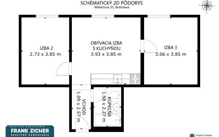 Predávame praktický 3 izbový byt pri kúpalisku Delfín v Ružinove, Miletičová ulica