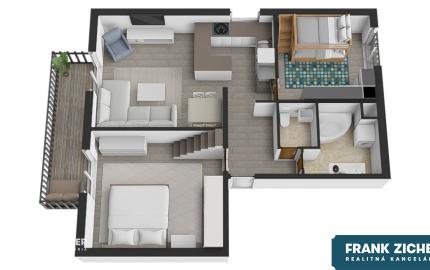 REZERVOVANÉ - Predávame 3.i byt s veľkým balkónom v kvalitnej 9 ročnej nadstavbe so súkromnou záhradou