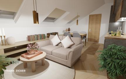 FRANK ZICHER – Predávame 2i byt s podkrovím / for sale: 2-room apartment with an attic and a valid permit