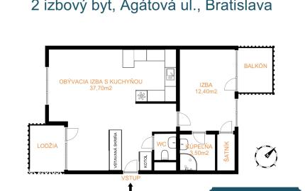 Predávame priestranný 2.izbový byt (možnosť úpravy na 3.i) s balkónom, lodžiou a parkovaním v Dúbravke