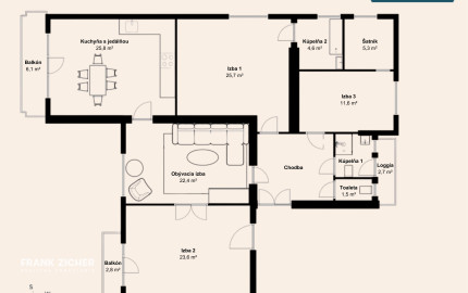 REZERVOVANÉ - Predávame veľkometrážny 4-izbový byt na Palisádach s výhľadom na hrad