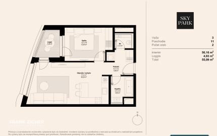 Predávame dizajnový 2i byt s výhľadom na hrad a panoramu Starého mesta, VEŽA 1 SKY PARK