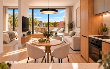 Predávame 1.5 izbový apartmán s terasou do vnútrobloku v projekte DOWNTOWN YARDS, BLOK B