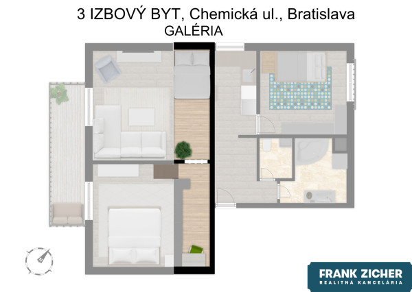 REZERVOVANÉ - Predávame 3.i byt s veľkým balkónom v kvalitnej 9 ročnej nadstavbe so súkromnou záhradou
