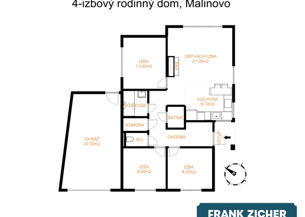 REZERVOVANÉ - Predávame samostatný 4.i rodinný dom s garážou a 4-árovým pozemkom, Bazalková, Malinovo