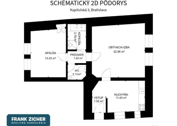 FRANK ZICHER – Predávame 2i byt s podkrovím / for sale: 2-room apartment with an attic and a valid permit