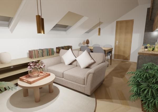 FRANK ZICHER – Predávame 2i byt s podkrovím / for sale: 2-room apartment with an attic and a valid permit