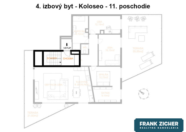 FRANK ZICHER – Predávame veľkometrážny 4.i byt s 2 terasami a výhľadmi na mesto aj Karpaty