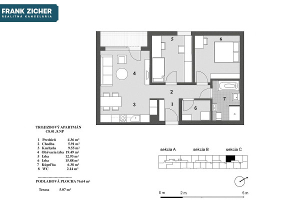 REZERVOVANÉ – Predávame 3 izb. exkluzívny byt v novostavbe so 180-stupňovým výhľadom na Bratislavu