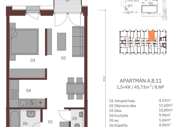 Predávame apartmán s balkónom v projekte METROPOLIS, s možnosťou okamžitého nasťahovania
