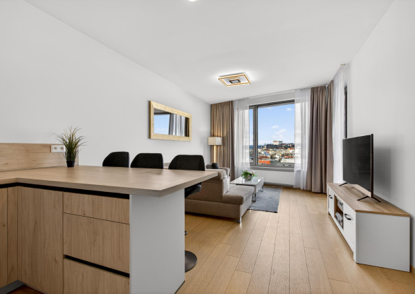 Predávame 2. izbový byt v projekte SKY PARK na 11. podlaží so západnou orientáciou a výhľadmi na hrad