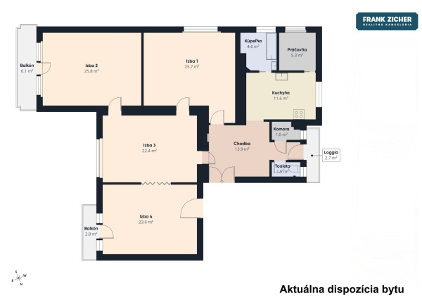 REZERVOVANÉ - Predávame veľkometrážny 4-izbový byt na Palisádach s výhľadom na hrad