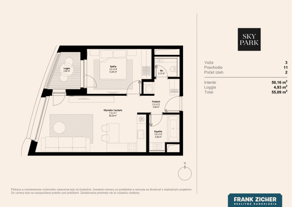 Predávame dizajnový 2i byt s výhľadom na hrad a panoramu Starého mesta, VEŽA 1 SKY PARK