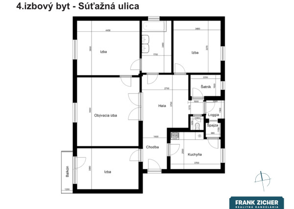 Predávame priestranný 4.izbový byt na Súťažnej ul. – 500 bytov