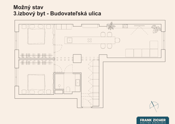 Predávame 72 m2 byt s možnosťou úpravy dispozície na 3.izb byt v 500 bytoch