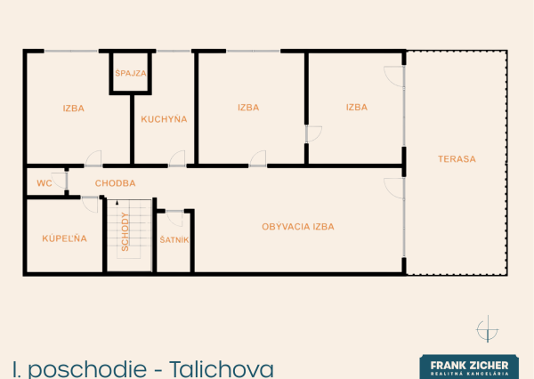 Predávame priestranný terasový rodinný dom s garážou na Talichovej ulici