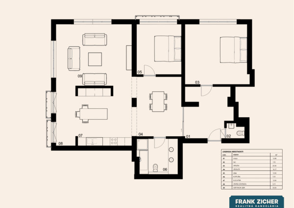 Predávame 3-izbový byt (117 m²)  pri Hviezdoslavovom námestí na Strakovej ulici