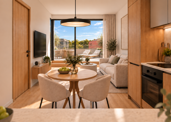 Predávame 1.5 izbový apartmán s terasou do vnútrobloku v projekte DOWNTOWN YARDS, BLOK B