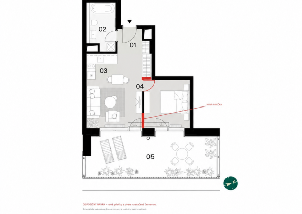 Predávame 1.5 izbový apartmán s terasou do vnútrobloku v projekte DOWNTOWN YARDS, BLOK B